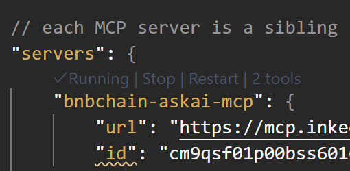 Server block indicating ✓ Running